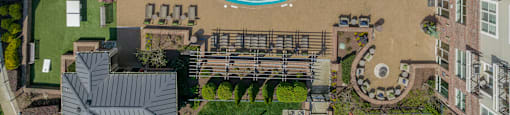 arial view of the pool at the grove resort & spa