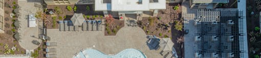 a swimming pool in the middle of a city