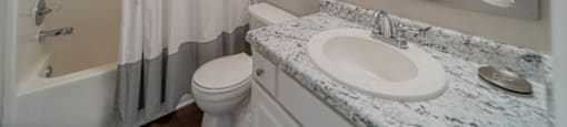 Enjoy spacious bathrooms with space for all your needs at Haven at RTP
