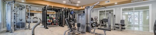 the estates at tanglewood| fitness center with exercise equipment