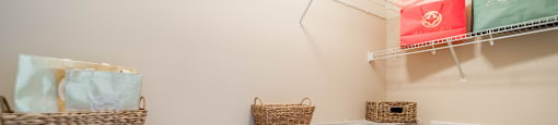 the spacious walk in closets at the enclave at woodbridge apartments in sugar land, tx