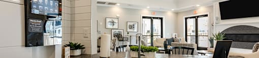 the preserve at ballantyne commons community kitchen and living room