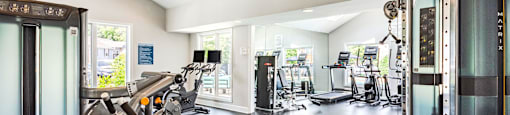 the gym has cardio machines and other fitness equipment