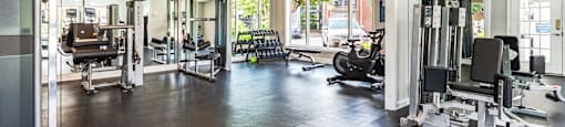 the gym at the belgard apartments mn