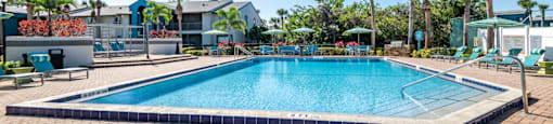 take a dip in the resort style pool
