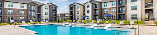 the swimming pool at the preserve at city center apartments