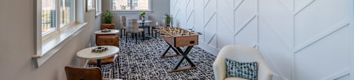 Coworking space with many chairs and natural light