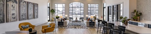 the preserve at ballantyne commons living room and dining area