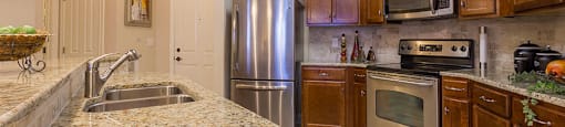 Kitchen at The Village Lofts, Greensboro, 27455