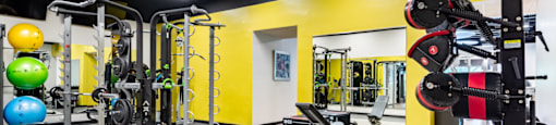 the gym is equipped with weights and cardio equipment