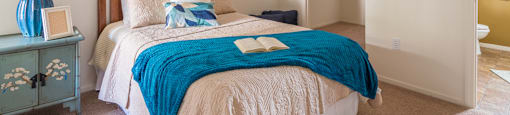 Desert Sands bedroom with white walls.