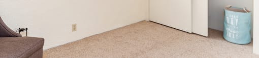 Cottonwood Creek bedrooom with sliding door closet and window.