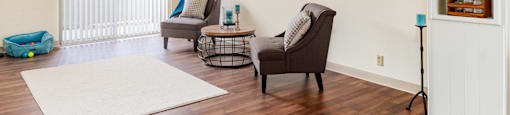 Cottonwood Creek wood like flooring in living room.