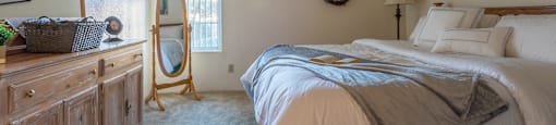 Somerpointe bedroom with large closet and carpet flooring