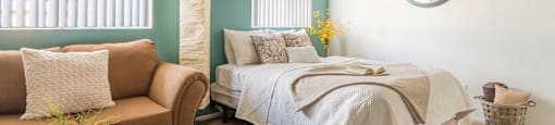 El Encanto studios with spacious rooms and cozy couches