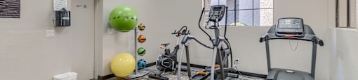 our fitness center has a treadmill and elliptical machines for your convenience