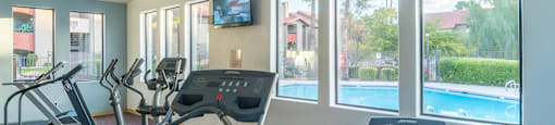 Enclave fitness center with weight stations and fitness equipment