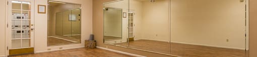 Canyon oaks spacious fitness room with ceiling fan