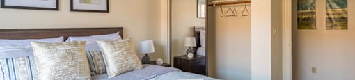 villas at Montebella bedroom with with nice natural lighting, carpet flooring and spacious closets