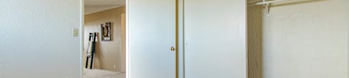 Cottonwood Creek room with large closet near the doorway.