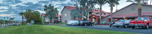 Enclave outside view with lush landscape and large grassy areas