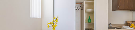 The Springs kitchen view with spacious pantry for food storage