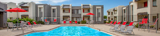 Sparkling apartment swimming pool.