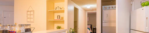 Ridgepointe apartments with washer and dryer units conveniently located