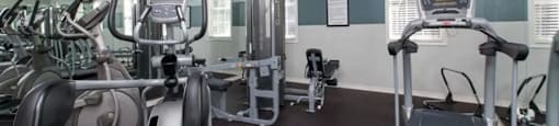 a room filled with lots of exercise equipment