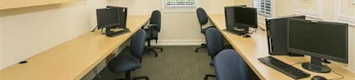 Business center with computers