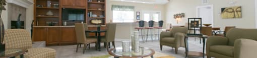 Leasing office with bar area