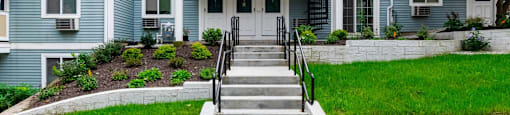 Street View With Beautiful Tree And Landscaped Walkway  at Whittier Terrace, Worcester, MA, 01609
