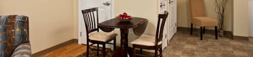 Apartment dining room at Ohav Sholom Apartments in Albany, NY.