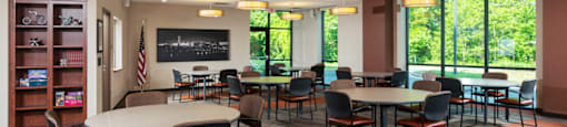 Community clubroom at Ohav Sholom Apartments in Albany, NY