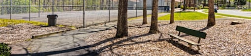 Outdoor Walking Paths and Seating. at Greene Hills Estates, Springfield, VA