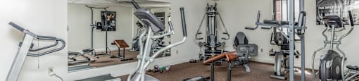 Fitness Center With Equipment For Resident Usage, Highland Plaza, Pittsburgh PA.