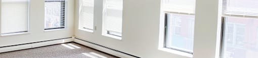 Open Bedroom Space With Large Windows at Pequoig House, Athol, MA, 01331