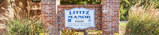 Monument sign at Lititz Manor, Lititz, PA