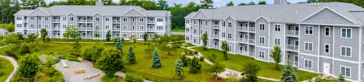 Aerial View of The Elm at Island Creek Village in Duxbury, MA.