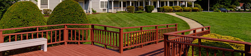 Community Grounds with Deck. at Pondside at Littleton, Littleton, MA