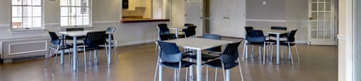 Community Clubroom with kitchen at Pondside at Littleton Apartments at Pondside at Littleton, Littleton, Massachusetts