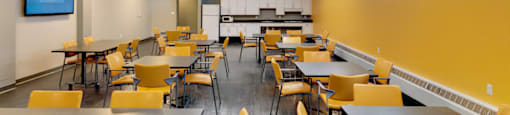 Community clubroom at Edmands House, Massachusetts