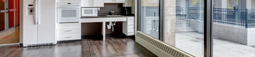 Community Room Kitchen Area. at Dorado Apartments, New York