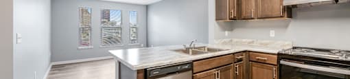 Modern Fully Appliance Kitchens With Wood Cabinetry at Niagara Square, Buffalo, 14201