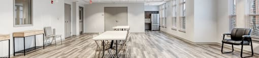 Resident Community Room With Seating and Kitchen at Niagara Square, Buffalo, 14201