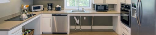 Community Clubroom Kitchen at Palmer Green Estates in Palmer, MA.