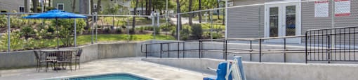Outdoor Swimming Pool with Handicap Access at Palmer Green Estates in Palmer, MA.