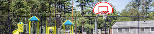 Basketball Court and Playground at Palmer Green Estates in Palmer, MA.