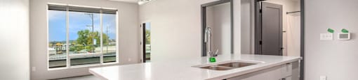 234 Market Apartments In Grand Rapids, MI With Spacious Open Concept Living Areas With Modern Kitchens & Quartz