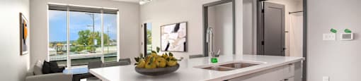 the preserve at ballantyne commons apartment kitchen and living room